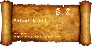 Balogi Kitti névjegykártya