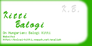 kitti balogi business card